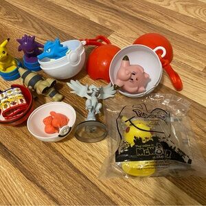 Pokemon Toy Collection with Figures and Pokeballs